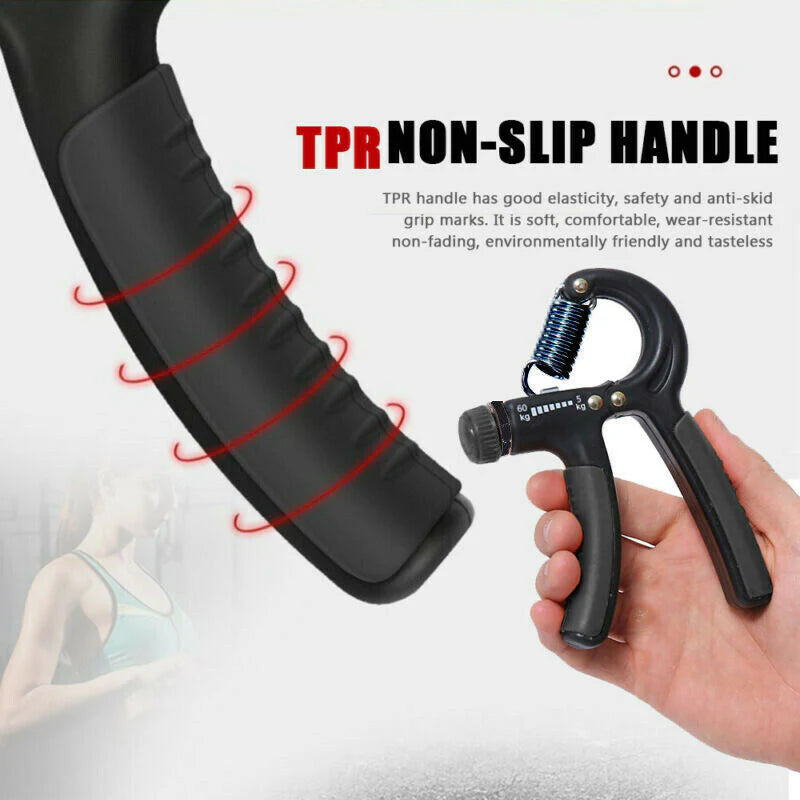 Entrenador de mano ajustable, fortalecedor de agarre, ejercitador de fuerza para gimnasio, agarre pesado ajustable, ejercitador de mano para fitness, agarre para entrenamiento de muñeca, aumento de fuerza, resorte para dedos, expansor carpiano.
