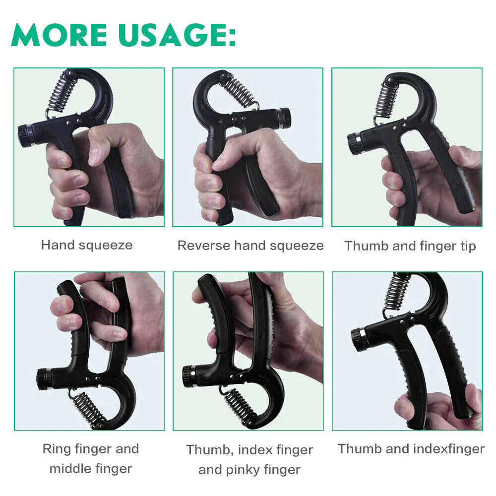 Entrenador de mano ajustable, fortalecedor de agarre, ejercitador de fuerza para gimnasio, agarre pesado ajustable, ejercitador de mano para fitness, agarre para entrenamiento de muñeca, aumento de fuerza, resorte para dedos, expansor carpiano.