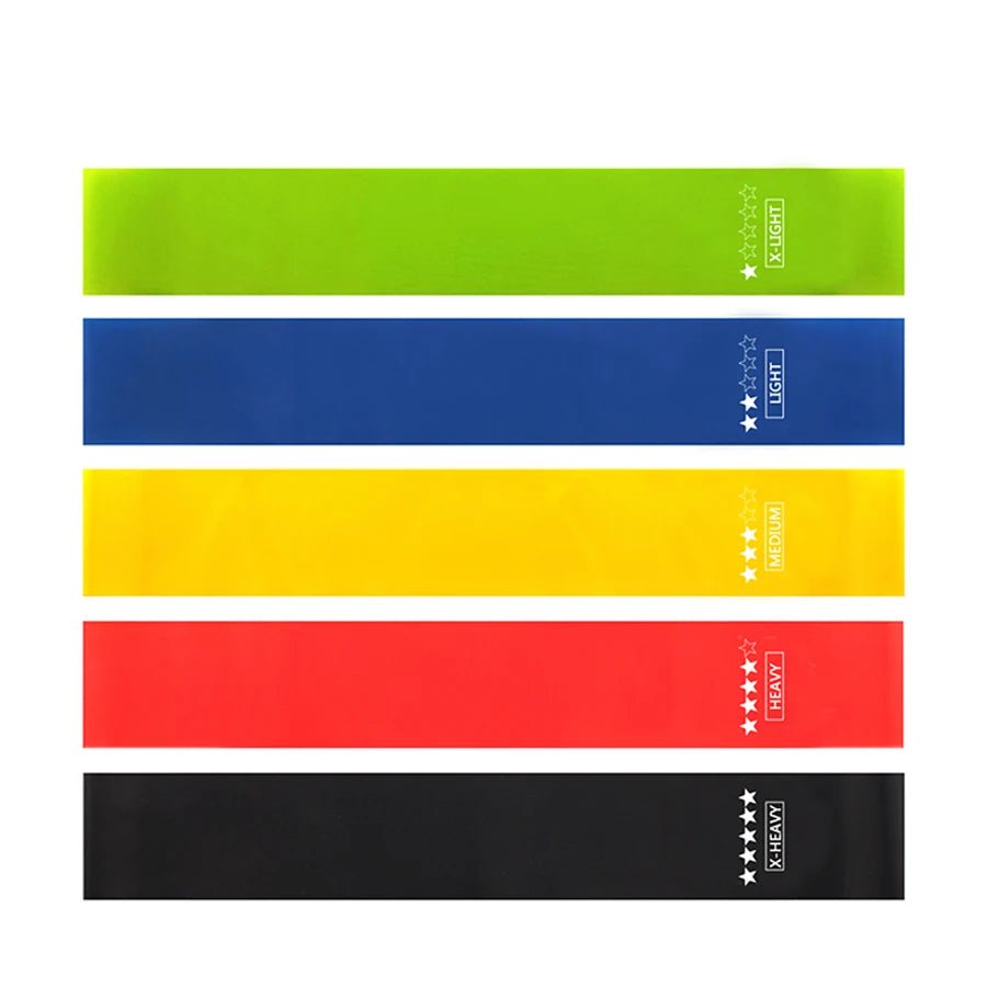Bandas de resistencia de 5 niveles diferentes para yoga, deporte, ejercicio, fitness, entrenamiento, pilates, hogar, accesorios de gimnasio.