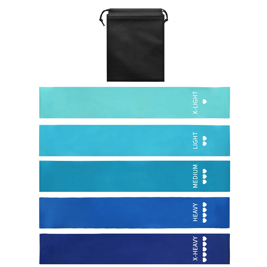Bandas de resistencia de 5 niveles diferentes para yoga, deporte, ejercicio, fitness, entrenamiento, pilates, hogar, accesorios de gimnasio.