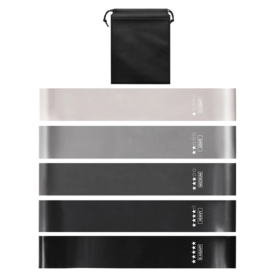 Bandas de resistencia de 5 niveles diferentes para yoga, deporte, ejercicio, fitness, entrenamiento, pilates, hogar, accesorios de gimnasio.