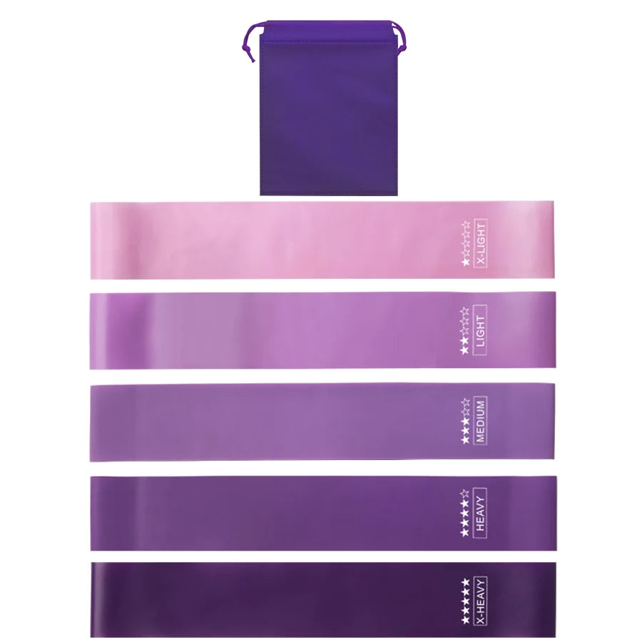 Bandas de resistencia de 5 niveles diferentes para yoga, deporte, ejercicio, fitness, entrenamiento, pilates, hogar, accesorios de gimnasio.