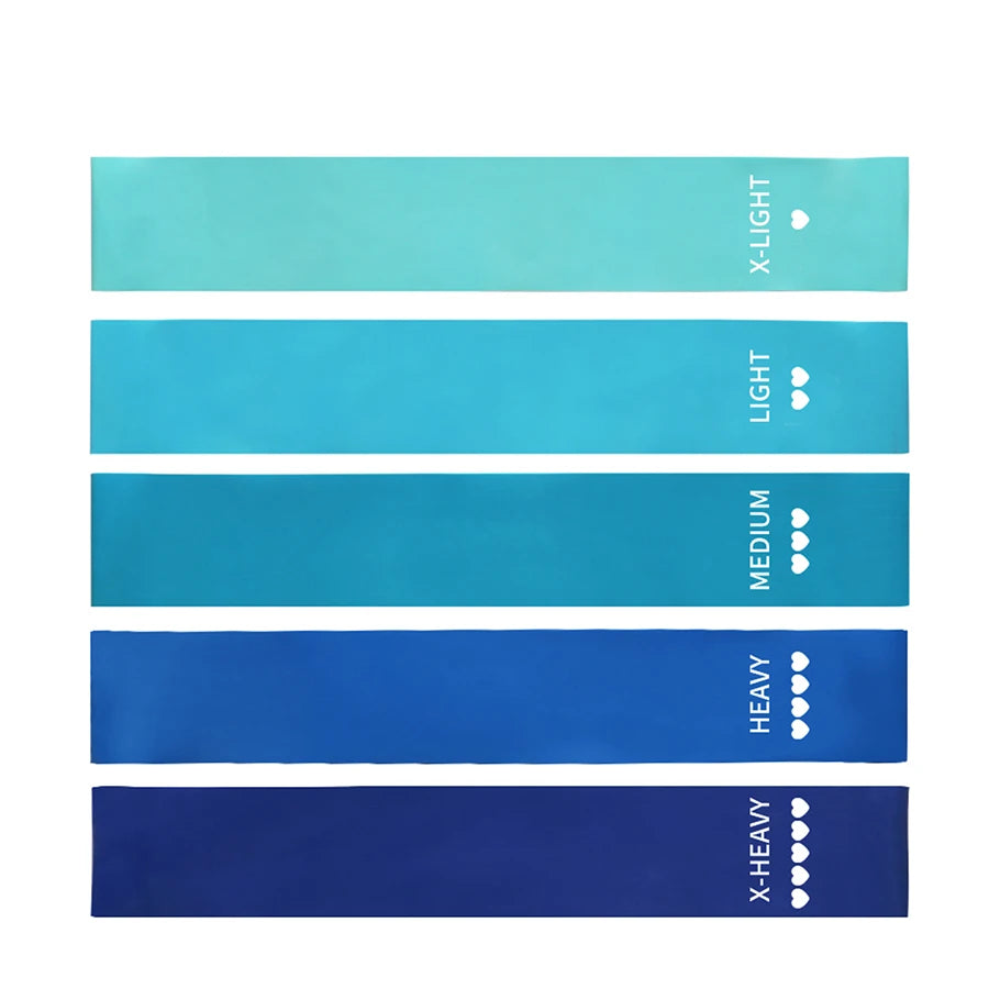 Bandas de resistencia de 5 niveles diferentes para yoga, deporte, ejercicio, fitness, entrenamiento, pilates, hogar, accesorios de gimnasio.