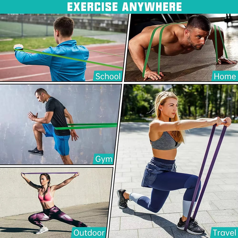 Banda de resistencia de látex resistente, elástica, para deportes, para dominadas, para entrenamiento de pilates, fitness, modelado corporal, gimnasio en casa