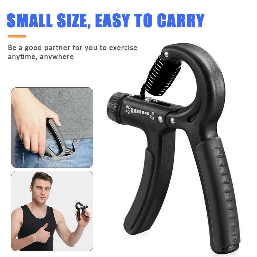 Entrenador de mano ajustable, fortalecedor de agarre, ejercitador de fuerza para gimnasio, agarre pesado ajustable, ejercitador de mano para fitness, agarre para entrenamiento de muñeca, aumento de fuerza, resorte para dedos, expansor carpiano.