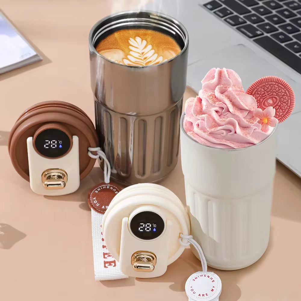 Termo inteligente de acero inoxidable 316 con pantalla LED de temperatura, taza de café, termo portátil, termos
